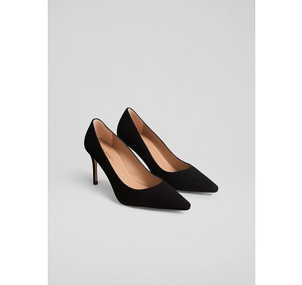 L.k. Bennett New Floret Burgundy Red Suede Heel Courts