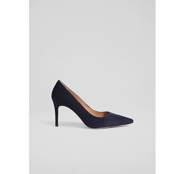 l.k. bennett New Floret Navy Suede Pointed Toe Courts