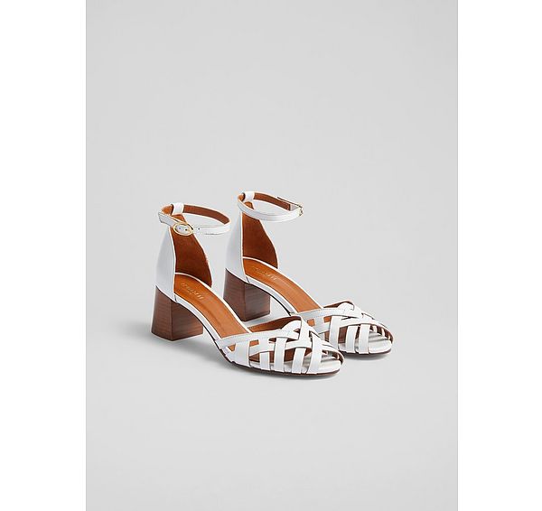 L.k. Bennett Noemia Cream Leather Criss-Cross Sandals