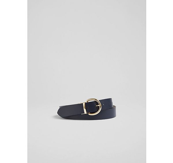 l.k. bennett Odette Navy and Cream Leather Reversible Belt