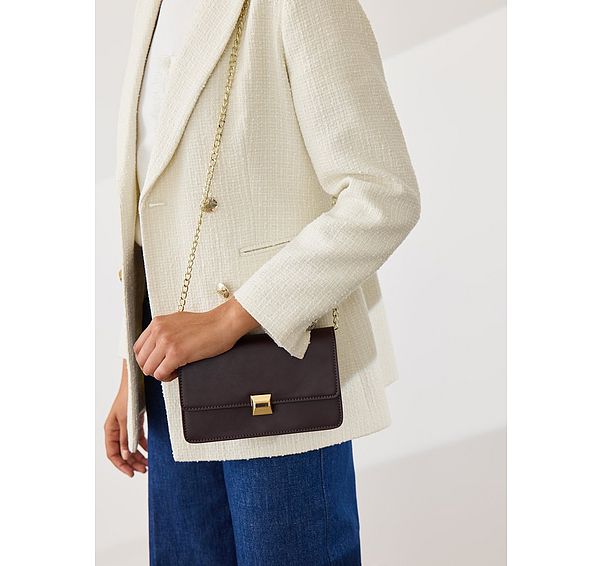 l.k. bennett Otto Bordeaux Vegan Leather Shoulder Bag