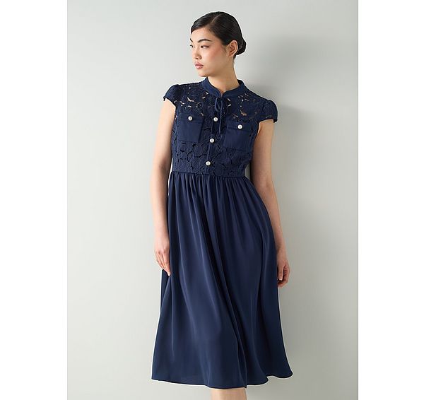 l.k. bennett Paige Midnight Bodice Dress with Bow Detail