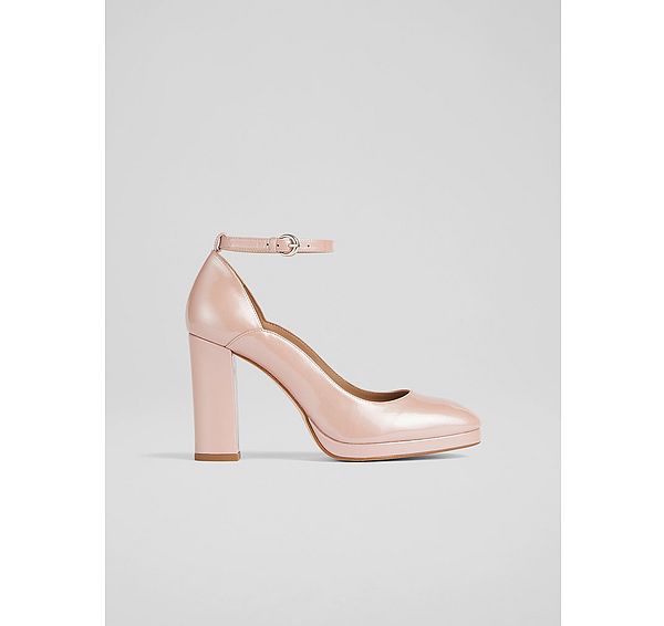 l.k. bennett Raelynn Pearlised Pink Patent Platform Mary Janes