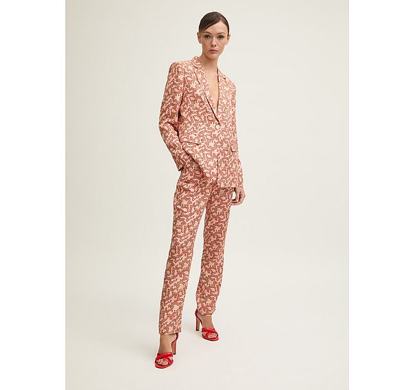 l.k. bennett Rebecca Italian Straw Multi Viscose Blossom Print Soft Tailored Trouser