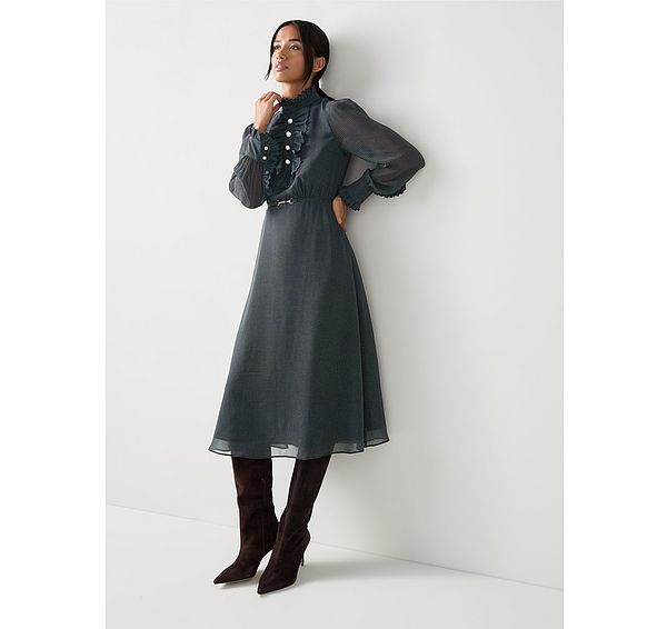 l.k. bennett Sadie Petite Midnight Print Georgette Dress