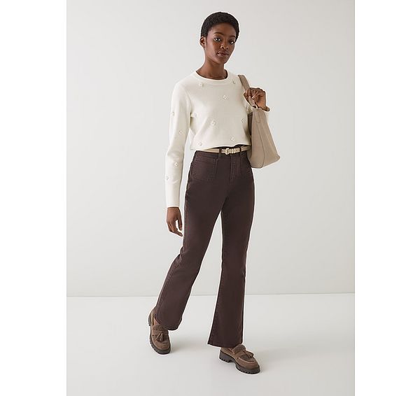 l.k. bennett Samantha Brown Cotton Stretch Flared Jean