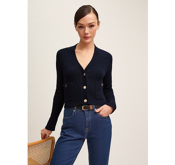 l.k. bennett Shona Spring Shoulder Pad Long Sleeve Cardigan