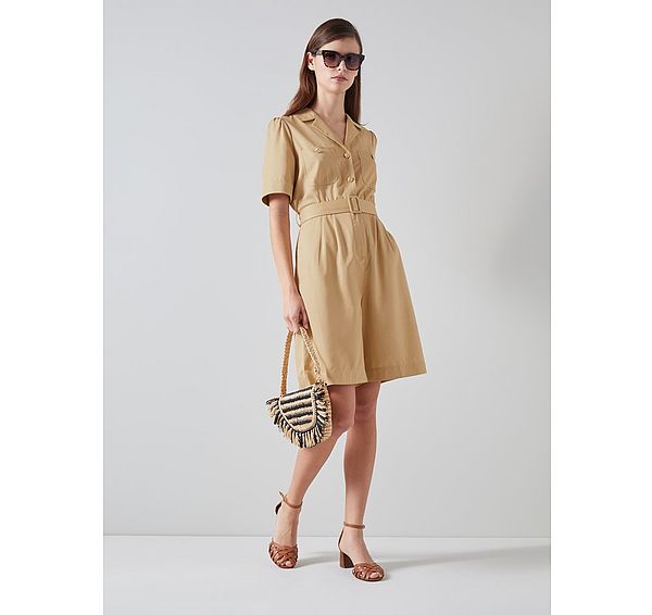 l.k. bennett Stella Stone Playsuit with TENCEL™ Lyocell