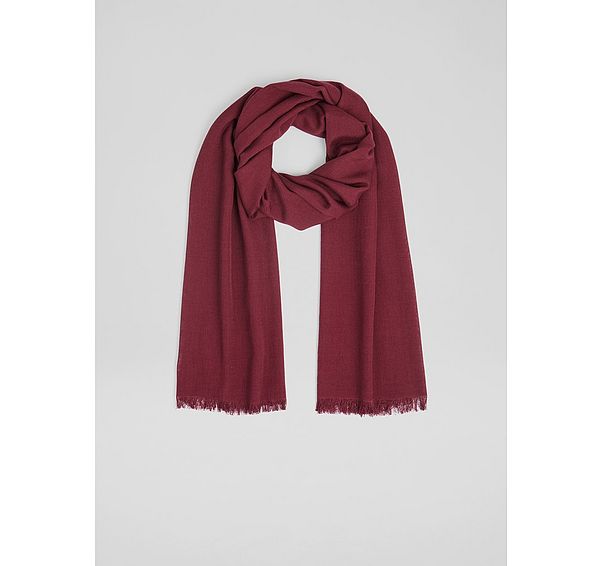 l.k. bennett Sutton Red Burgundy Plain Modal Blend Shawl