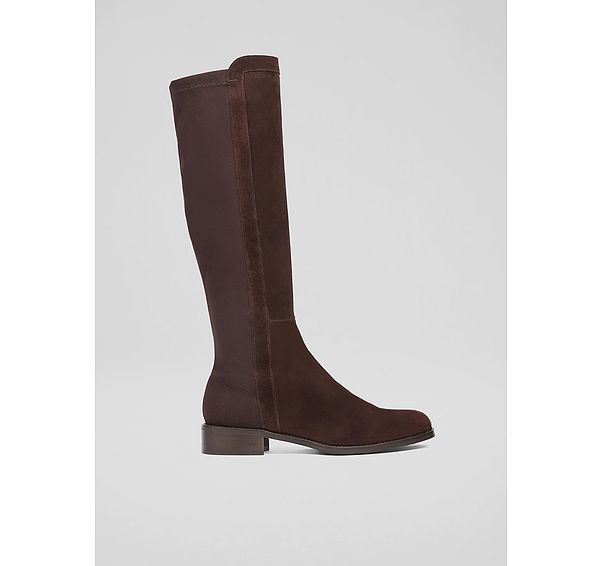 l.k. bennett Tallis Espresso Half And Half Stretch Knee Boot