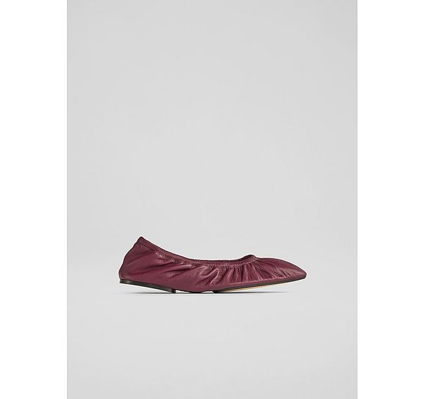 l.k. bennett Tayla Bordeaux Nappa Leather Folded Ballerin Flats