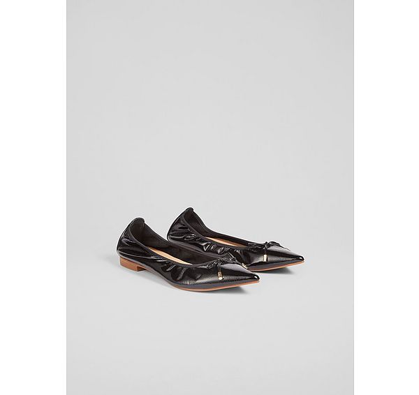 L.k. Bennett Tilly Red Leather Pointed Ballerina Flats