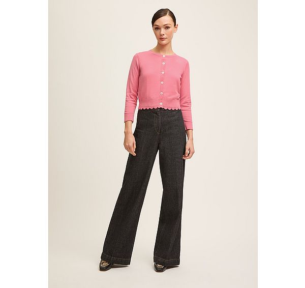 l.k. bennett Vanessa Desert Rose Pointelle Detail Cardigan