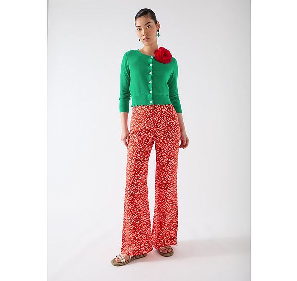 L.k. Bennett Vanessa Green Cotton Pointelle Detail Cardigan