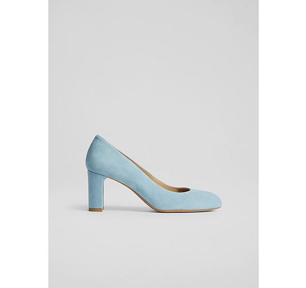 l.k. bennett Winola Light Blue Suede Round Toe Courts