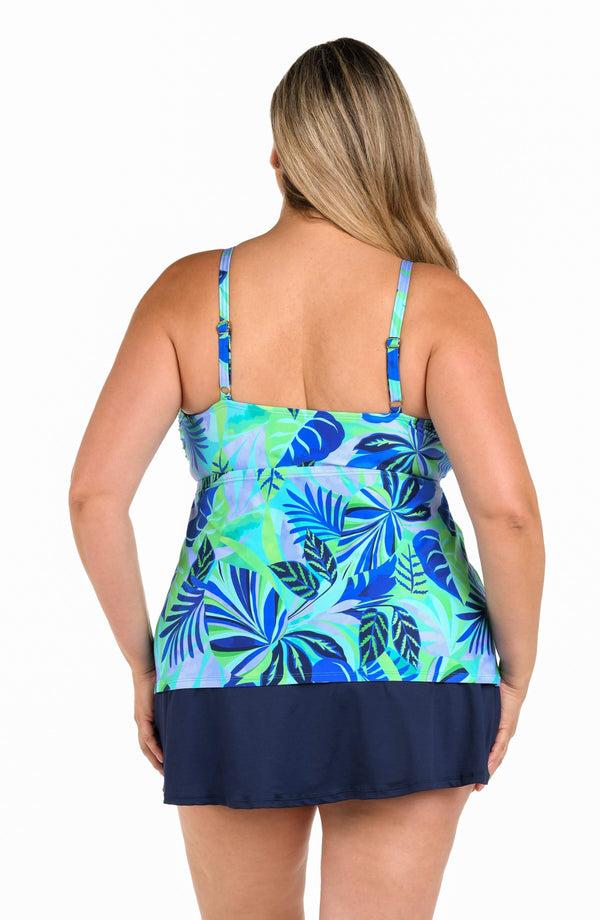 La Blanca 24th & Ocean Aegean Tropics Strappy High Neck Tankini Top - FINAL SALE