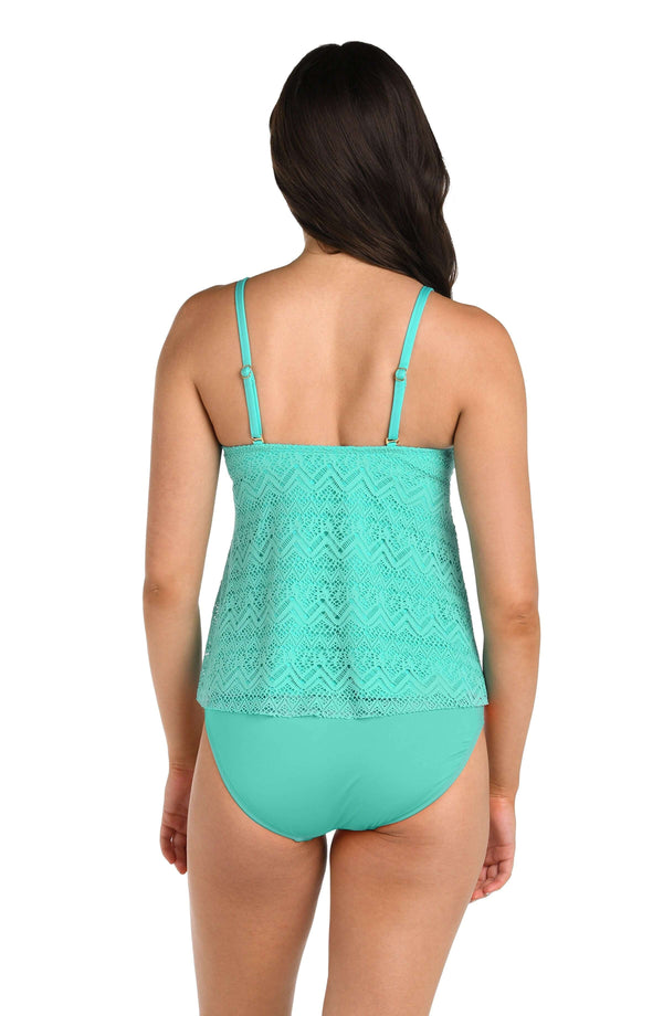 La Blanca 24th & Ocean Cecily Crochet Wrap Tankini Top - FINAL SALE