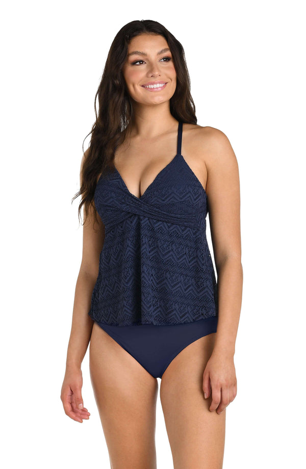 la blanca 24th & Ocean Cecily Crochet Wrap Tankini Top - FINAL SALE
