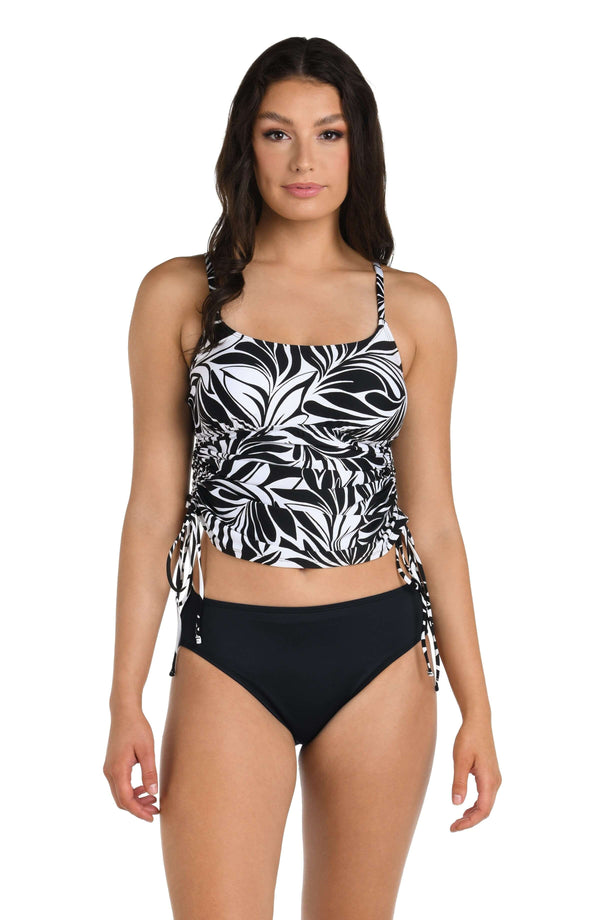 La Blanca 24th & Ocean Floating Palms Side Shirred Tankini Top - FINAL SALE