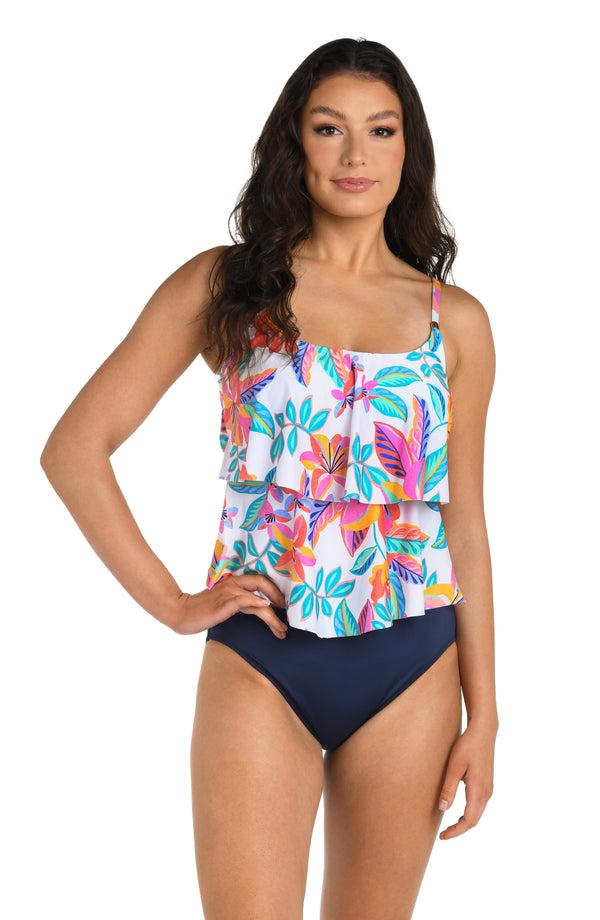 la blanca 24th & Ocean Francesca Tropical Two Tiered Tankini Top - FINAL SALE