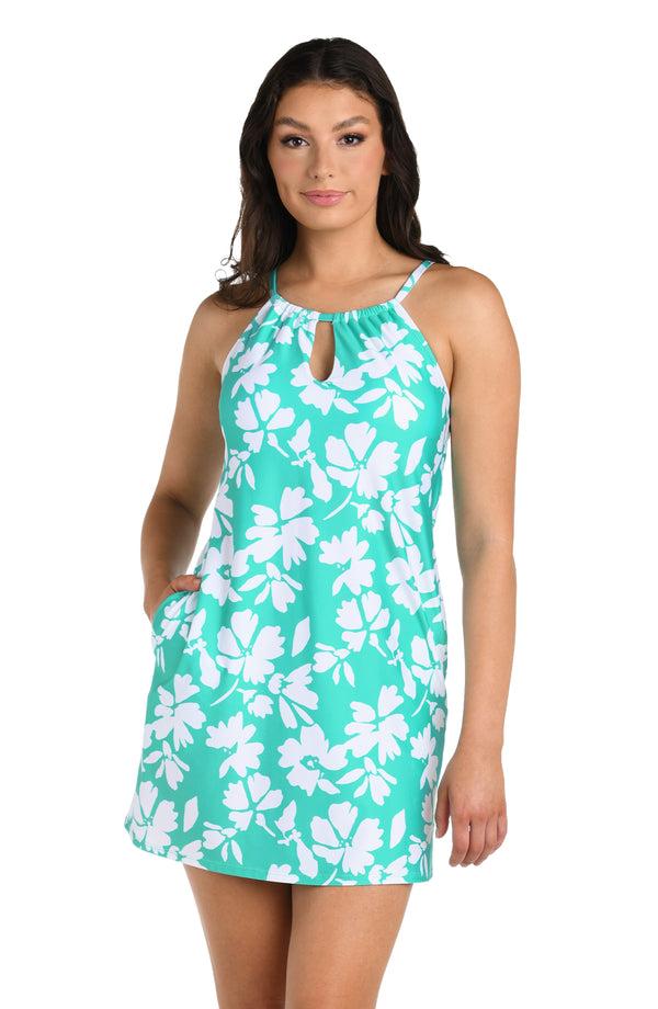 la blanca 24th & Ocean Marseille Floral High Neck Shift Dress Cover Up - FINAL SALE