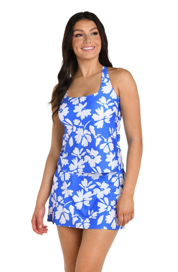 la blanca 24th & Ocean Marseille Floral Square Neck Tankini Top - FINAL SALE