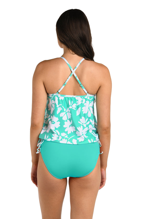 La Blanca 24th & Ocean Marseille Floral Underwire V-Neck Blouson Tankini Top - FINAL SALE
