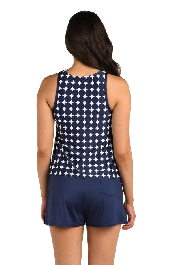 La Blanca 24th & Ocean Mod Illusions High Neck Over The Shoulder Tankini Top - FINAL SALE