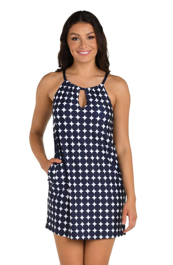 la blanca 24th & Ocean Mod Illusions High Neck Shift Dress Cover Up - FINAL SALE