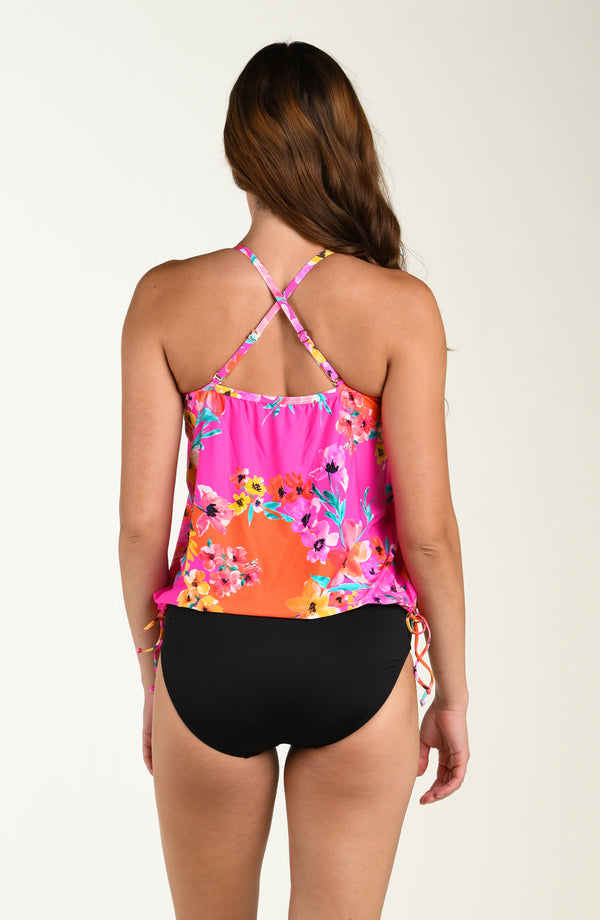 La Blanca 24th & Ocean Seville Underwire V-Neck Blouson Tankini Top