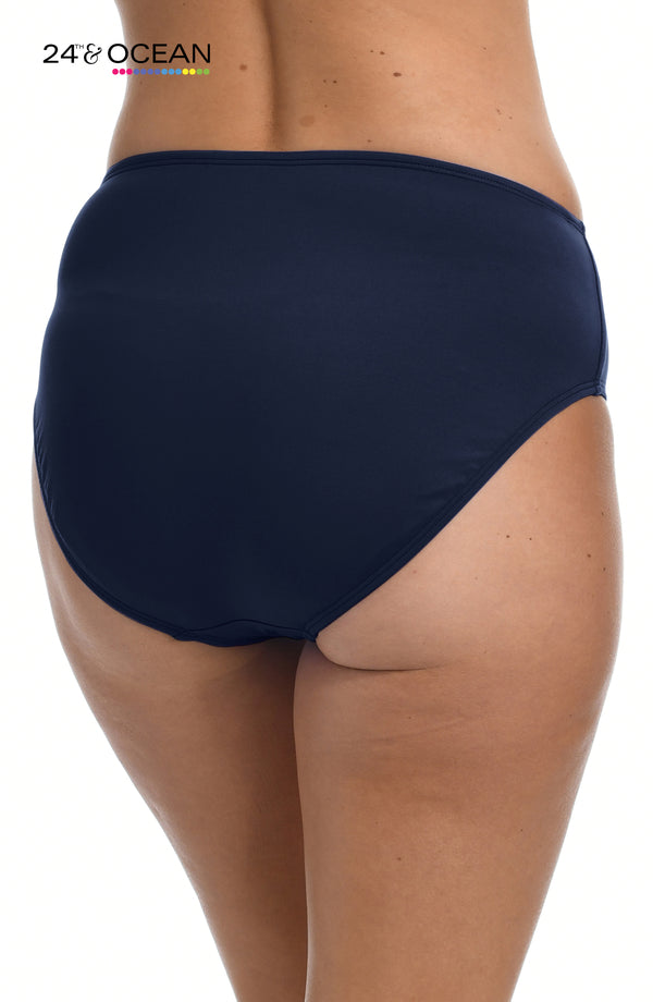 La Blanca 24th & Ocean Solid Mid Waist Hipster Bikini Swimsuit Bottom - FINAL SALE