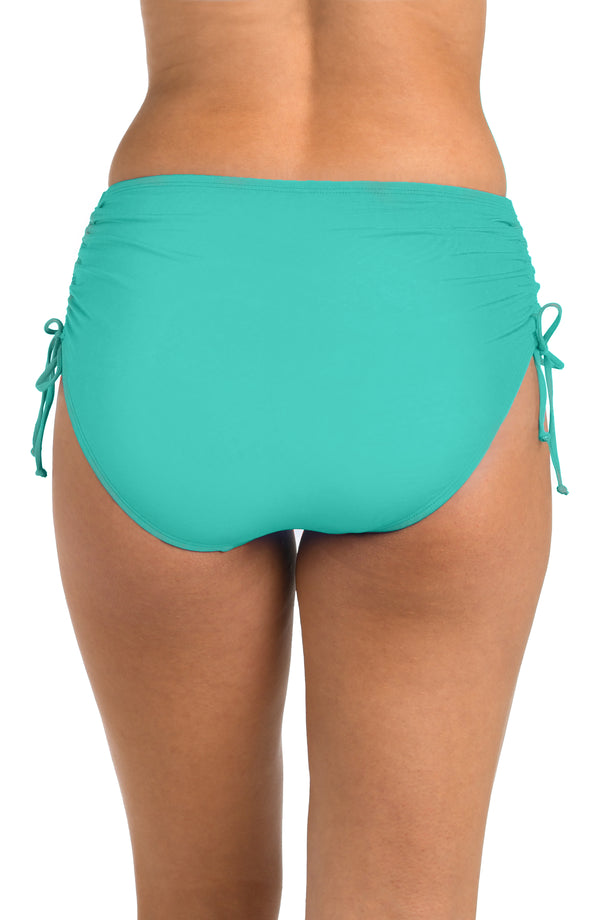 La Blanca 24th & Ocean Solid Mid Waist Side Tie Hipster Bottom - FINAL SALE