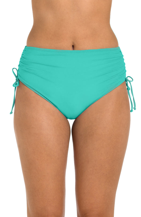 la blanca 24th & Ocean Solid Mid Waist Side Tie Hipster Bottom - FINAL SALE