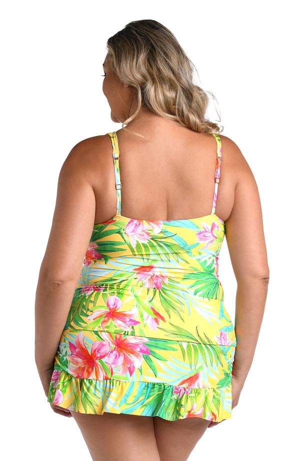 La Blanca Calypso Bloom Over The Shoulder Tankini Top - FINAL SALE