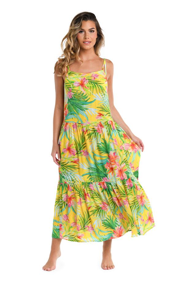 la blanca Calypso Bloom Tiered Maxi Dress - FINAL SALE