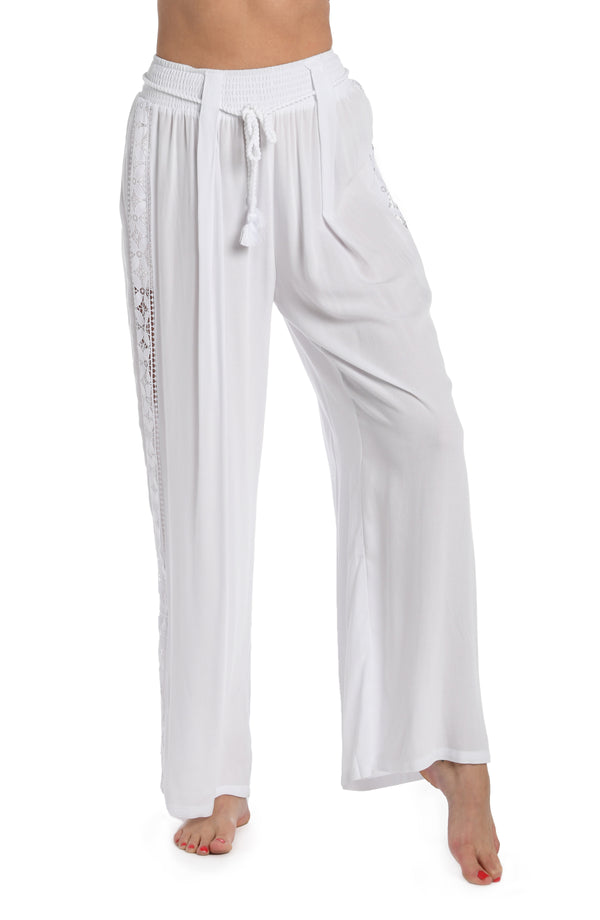 La Blanca Coastal Covers Palazzo Pant - White - FINAL SALE