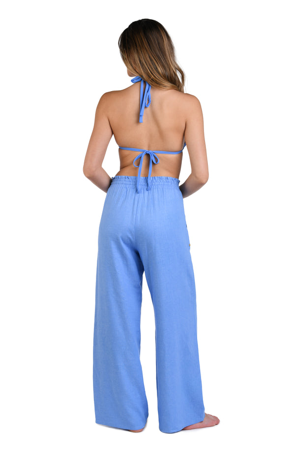 La Blanca Delphine Coast Beach Pant Cover Up - Chambray - FINAL SALE