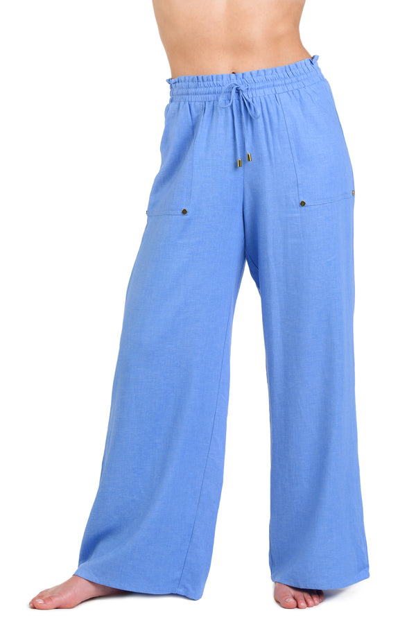 La Blanca Delphine Coast Beach Pant Cover Up - Chambray - FINAL SALE