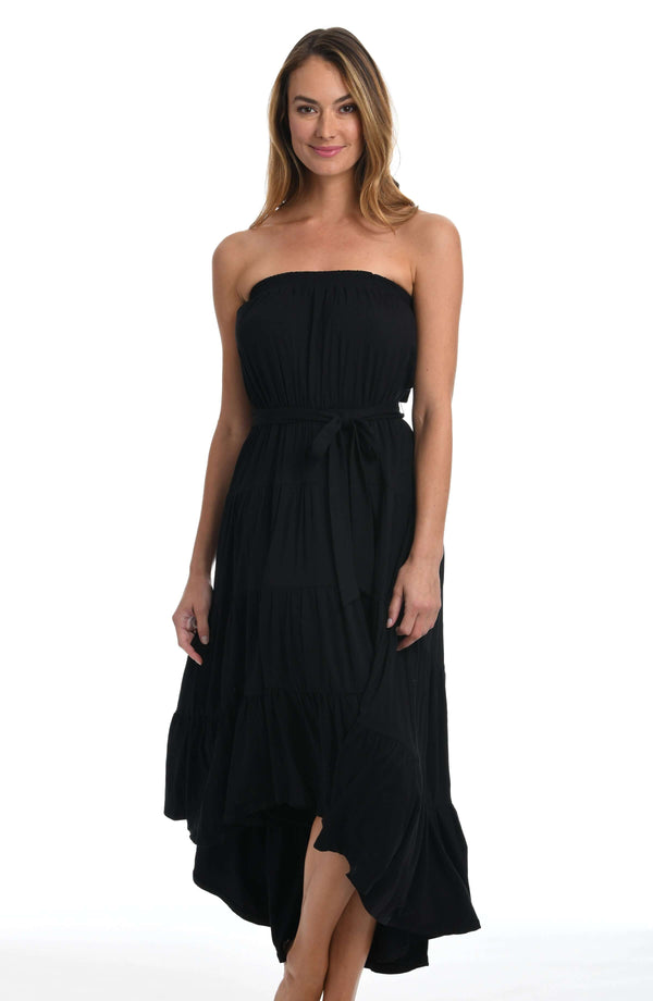 la blanca Draped Darling Strapless Midi Dress - FINAL SALE