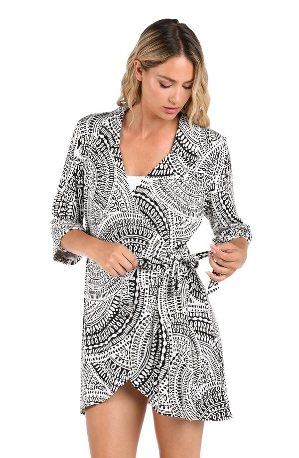 La Blanca Dream Catcher Wrap Shirt Dress Cover Up - FINAL SALE