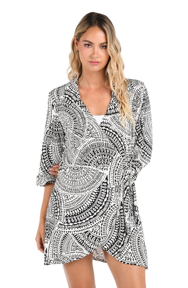 la blanca Dream Catcher Wrap Shirt Dress Cover Up - FINAL SALE