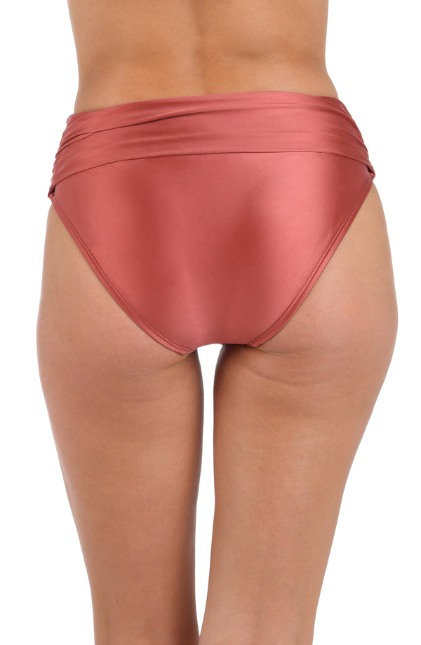 La Blanca Earth Goddess Mid-Waist Twist Front Bottom - Sienna - FINAL SALE