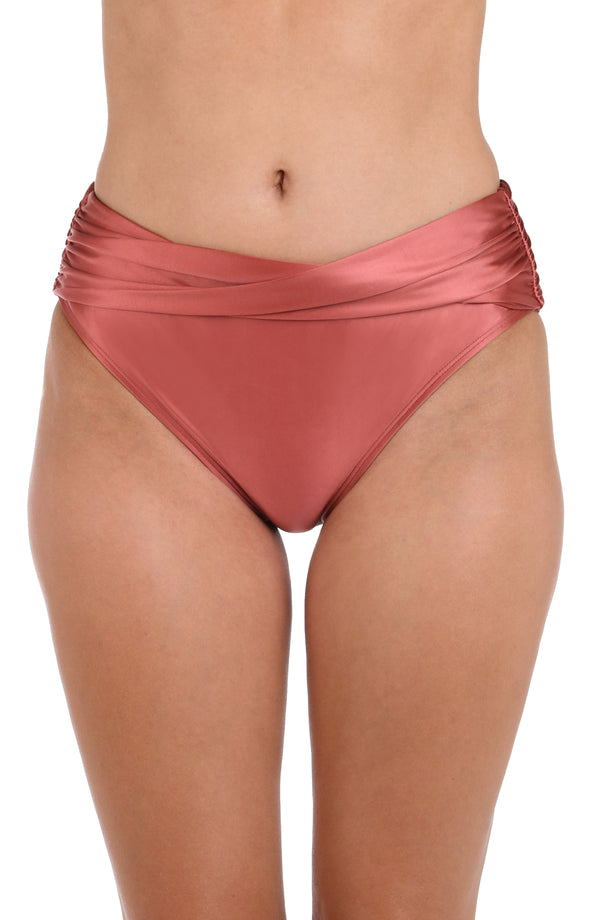 la blanca Earth Goddess Mid-Waist Twist Front Bottom - Sienna - FINAL SALE