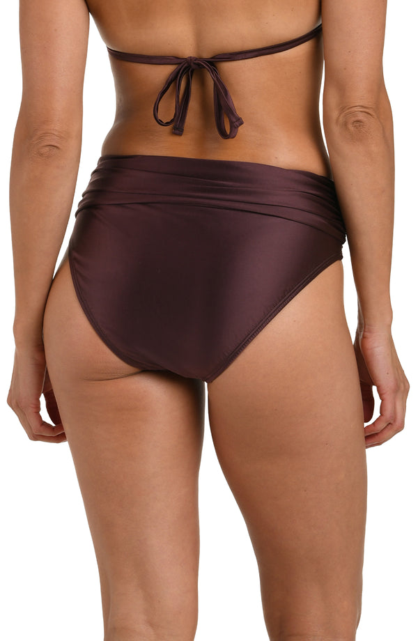 La Blanca Earth Goddess Mid-Waist Twist Front Bottom - Truffle
