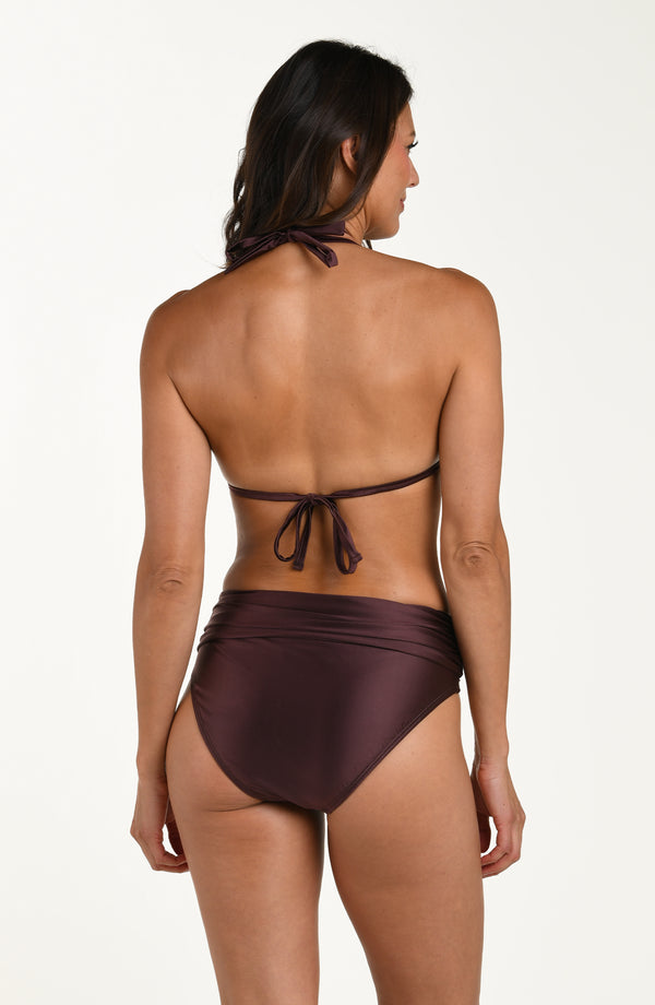 La Blanca Earth Goddess Mid-Waist Twist Front Bottom - Truffle