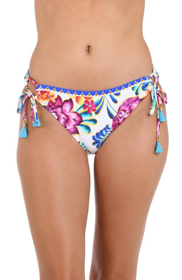 la blanca Flor De Paradiso Side Tie Hipster Bottom - FINAL SALE