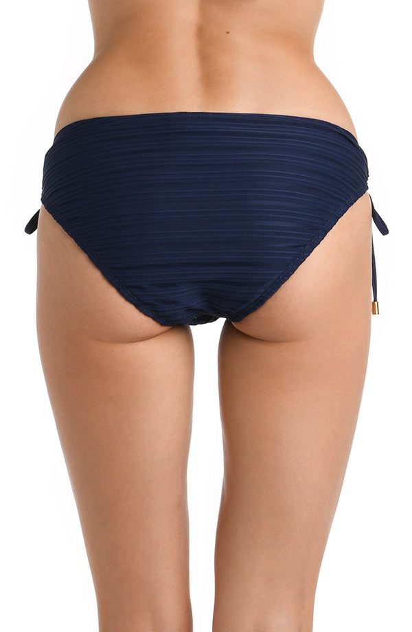 La Blanca Fluid Lines Side Tie Hipster Bottom - Indigo - FINAL SALE