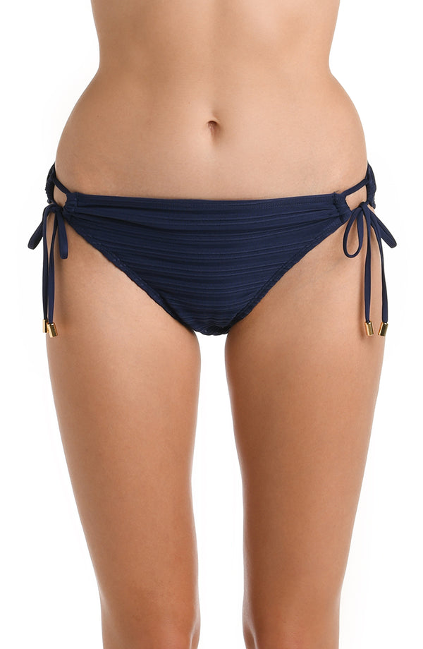 la blanca Fluid Lines Side Tie Hipster Bottom - Indigo - FINAL SALE