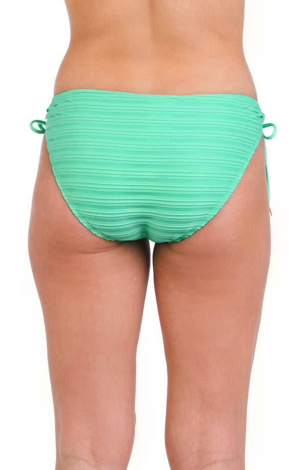 La Blanca Fluid Lines Side Tie Hipster Bottom - Seafoam - FINAL SALE