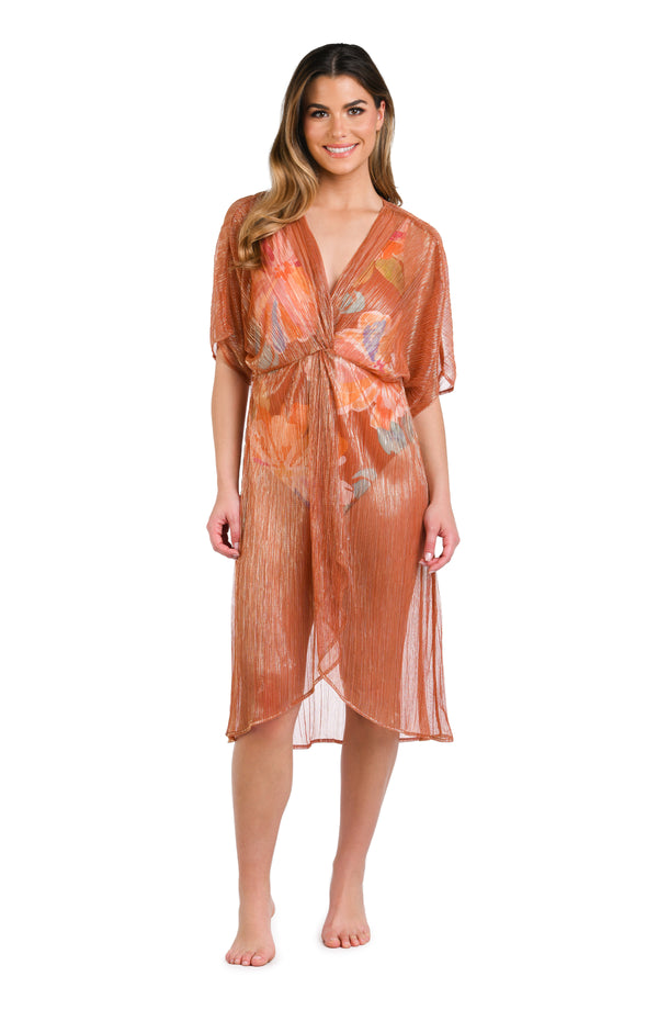 la blanca Golden Hour Twist Wrap Midi Dress Cover Up - FINAL SALE
